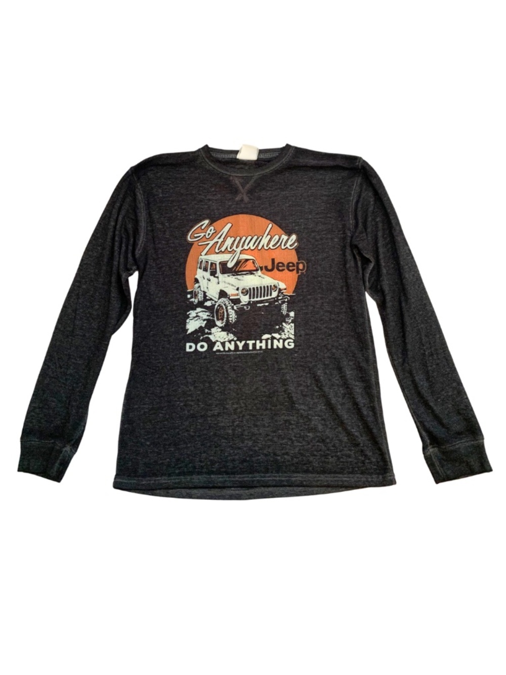 Jeep Black 'Go Anywhere Do Anything' Long Sleeve Tee Men's L Gorpcore Preppy